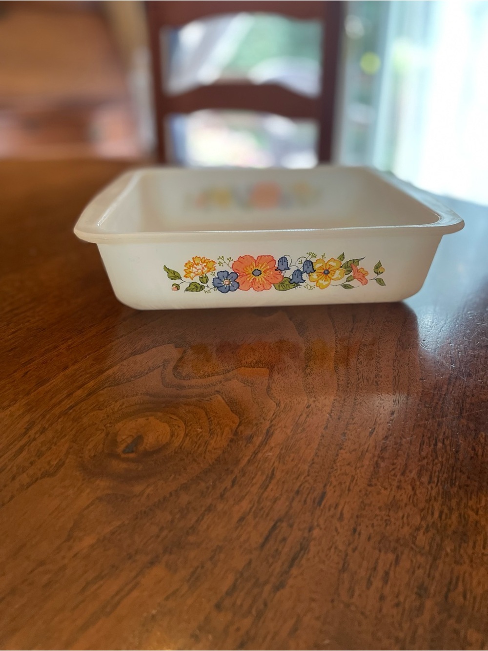 Vintage GlasBake Wildflower Square Brownie Casserole Dish